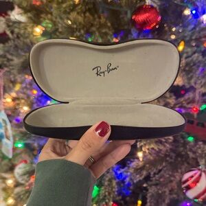 Ray Ban Black Leather Large Sunglasses Case